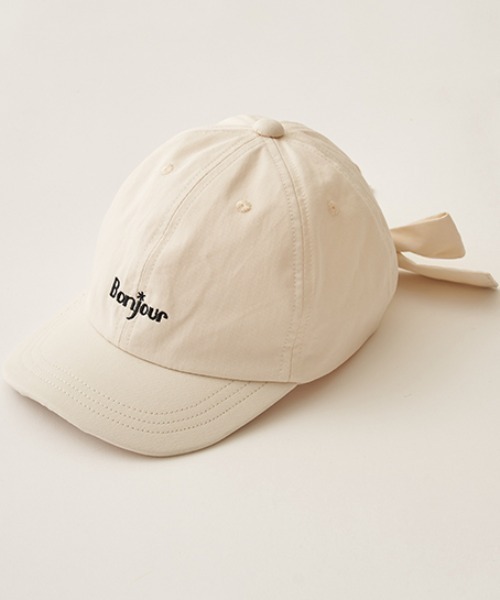 Lycee mine（リセマイン）の「アソートロゴ刺しゅうリボンキャップ（キャップ・キッズ・パープル/ベージュ/ピンク/アイボリー/ブラック・52cm/54cm）」の19枚目の写真