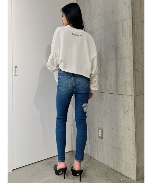 GYDA(ジェイダ)の「Unprecedentedアームギャザースウェットカーディガン(カーディガン/ボレロ・レディース・ブラック/オフホワイト・FREE)」の14枚目の写真