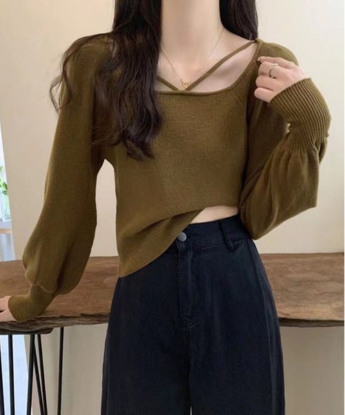 LOPASS(ロパス)の「デザイン透かし彫りカットソー(Tシャツ/カットソー・レディース・アイボリー/ブラック/カーキ/ベージュ/ホワイト・M)」の5枚目の写真