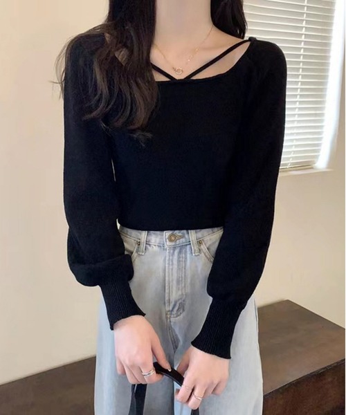 LOPASS(ロパス)の「デザイン透かし彫りカットソー(Tシャツ/カットソー・レディース・アイボリー/ブラック/カーキ/ベージュ/ホワイト・M)」の4枚目の写真