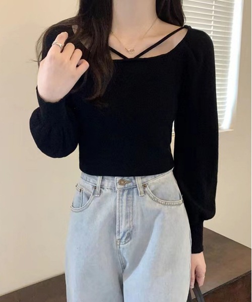 LOPASS(ロパス)の「デザイン透かし彫りカットソー(Tシャツ/カットソー・レディース・アイボリー/ブラック/カーキ/ベージュ/ホワイト・M)」の6枚目の写真