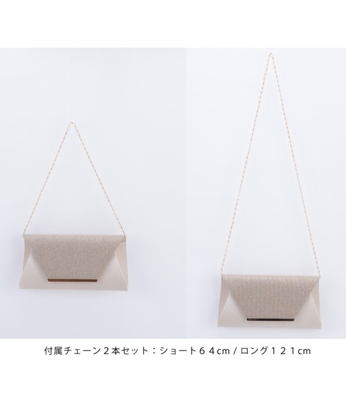 Cupid Heart（キューピッドハート）の「【Cupid Heart】結婚式バッグ　ラメフラップパーティーバッグ（クラッチバッグ・レディース・ベージュ/ブラック/シルバー・MEDIUM）」の19枚目の写真