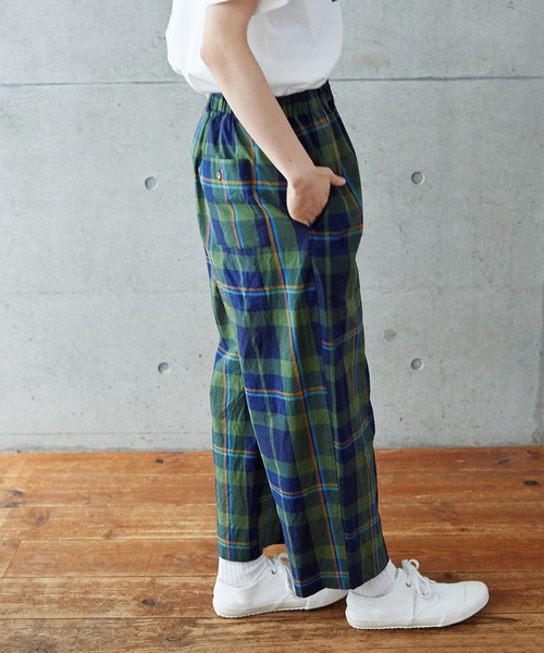 PAR ICI（パーリッシィ）の「先染めBIGチェック/コットンリネンパンツ(セットアップ対応)（その他パンツ・レディース・ブルー/ブラック/グリーン・FREE）」の15枚目の写真