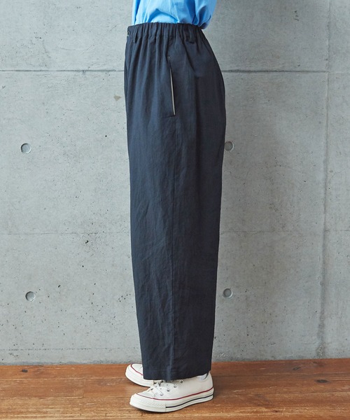 PAR ICI（パーリッシィ）の「先染めBIGチェック/コットンリネンパンツ(セットアップ対応)（その他パンツ・レディース・ブルー/ブラック/グリーン・FREE）」の4枚目の写真