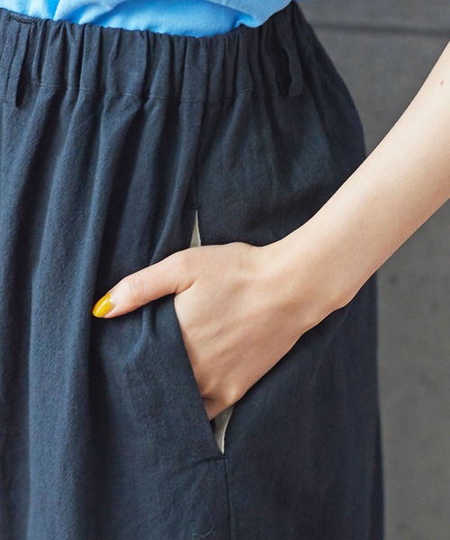 PAR ICI（パーリッシィ）の「先染めBIGチェック/コットンリネンパンツ(セットアップ対応)（その他パンツ・レディース・ブルー/ブラック/グリーン・FREE）」の9枚目の写真