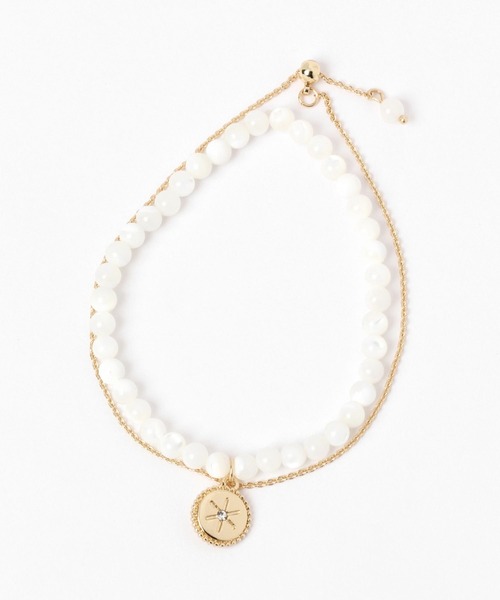 BAYFLOW（ベイフロー）の「マザーオパールエラブレスレット（ブレスレット・レディース・ライトグレー/イエロー・FREE）」の7枚目の写真