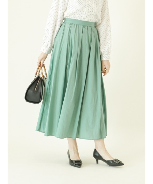 Te chichi(テチチ)の「ナイロンギャザースカート(スカート・レディース・グリーン/グレー/オフホワイト/ブラック・フリ-)」の4枚目の写真