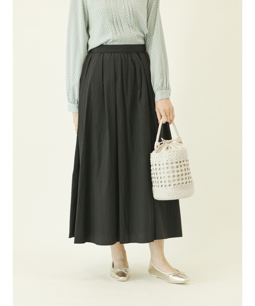 Te chichi(テチチ)の「ナイロンギャザースカート(スカート・レディース・グリーン/グレー/オフホワイト/ブラック・フリ-)」の2枚目の写真