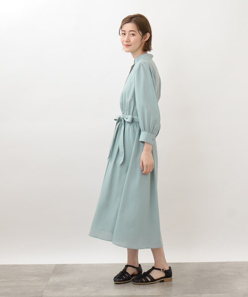 grove（グローブ）の「◆キレイ目＆リラクシーが叶うフィット＆フレアワンピース（ワンピース・レディース・ライトグリーン/ブラウン系その他/ライトベージュ・02/03/01/05/04）」の5枚目の写真