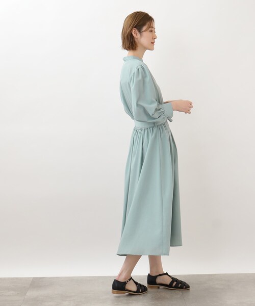 grove（グローブ）の「◆キレイ目＆リラクシーが叶うフィット＆フレアワンピース（ワンピース・レディース・ライトグリーン/ブラウン系その他/ライトベージュ・02/03/01/05/04）」の6枚目の写真