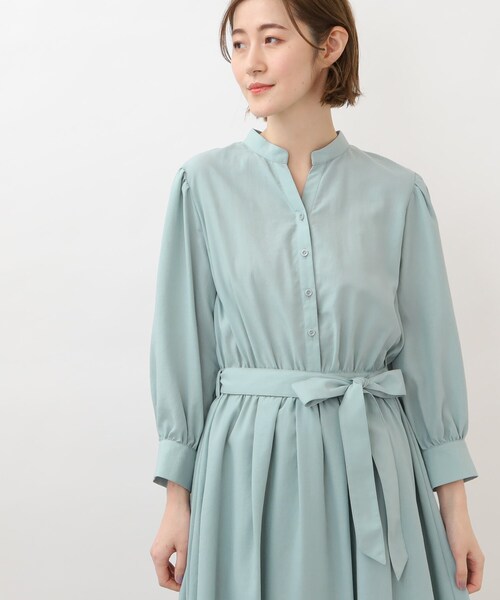 grove（グローブ）の「◆キレイ目＆リラクシーが叶うフィット＆フレアワンピース（ワンピース・レディース・ライトグリーン/ブラウン系その他/ライトベージュ・02/03/01/05/04）」の9枚目の写真