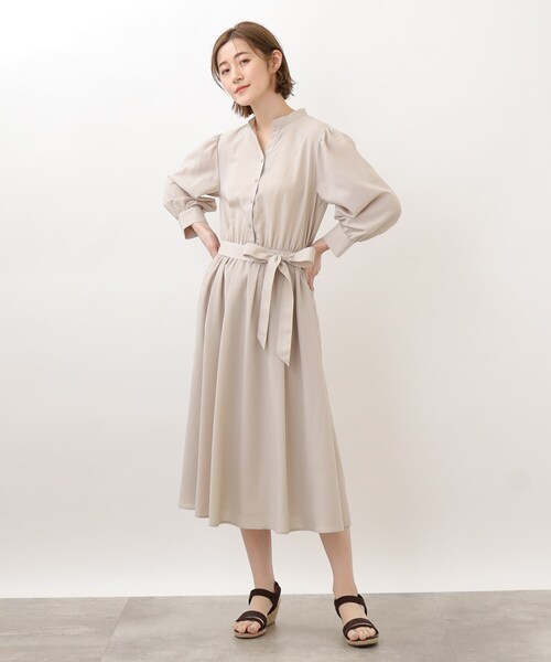 grove（グローブ）の「◆キレイ目＆リラクシーが叶うフィット＆フレアワンピース（ワンピース・レディース・ライトグリーン/ブラウン系その他/ライトベージュ・02/03/01/05/04）」の17枚目の写真