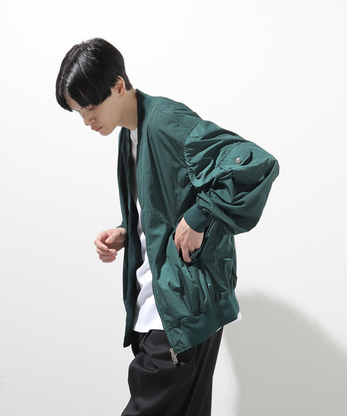 LIMONTA(リモンタ)の「【LIMONTA per KOMATSU / リモンタ コマツ】ワッシャー ナイロン MA-1(MA-1・メンズ・イエロー/グリーン/ネイビー・LARGE/MEDIUM)」の5枚目の写真