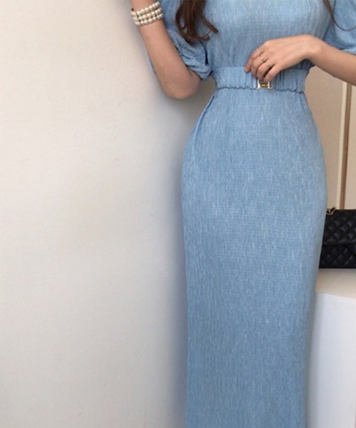 Jasmine Grandiflorum(ジャスミングランディフローラム)の「【Jasmine】タイトベルト付きロングワンピース (SS)(ワンピース・レディース・ネイビー/ブルー・SMALL/LARGE/MEDIUM)」の14枚目の写真