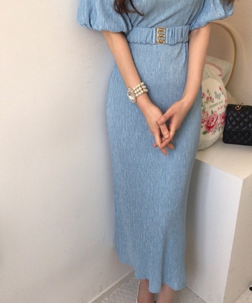 Jasmine Grandiflorum(ジャスミングランディフローラム)の「【Jasmine】タイトベルト付きロングワンピース (SS)(ワンピース・レディース・ネイビー/ブルー・SMALL/LARGE/MEDIUM)」の15枚目の写真