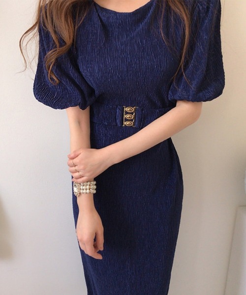 Jasmine Grandiflorum(ジャスミングランディフローラム)の「【Jasmine】タイトベルト付きロングワンピース (SS)(ワンピース・レディース・ネイビー/ブルー・SMALL/LARGE/MEDIUM)」の9枚目の写真