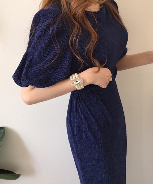 Jasmine Grandiflorum(ジャスミングランディフローラム)の「【Jasmine】タイトベルト付きロングワンピース (SS)(ワンピース・レディース・ネイビー/ブルー・SMALL/LARGE/MEDIUM)」の13枚目の写真