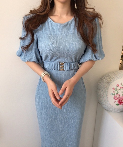 Jasmine Grandiflorum(ジャスミングランディフローラム)の「【Jasmine】タイトベルト付きロングワンピース (SS)(ワンピース・レディース・ネイビー/ブルー・SMALL/LARGE/MEDIUM)」の16枚目の写真