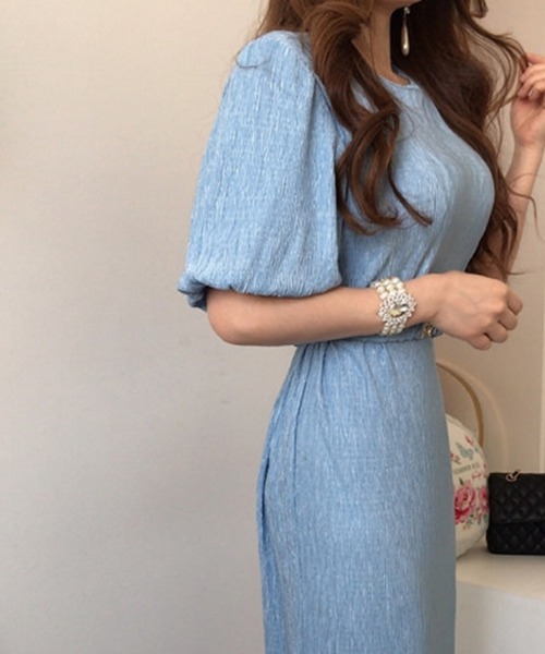 Jasmine Grandiflorum(ジャスミングランディフローラム)の「【Jasmine】タイトベルト付きロングワンピース (SS)(ワンピース・レディース・ネイビー/ブルー・SMALL/LARGE/MEDIUM)」の17枚目の写真
