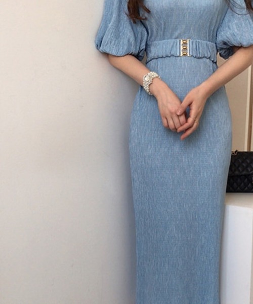Jasmine Grandiflorum(ジャスミングランディフローラム)の「【Jasmine】タイトベルト付きロングワンピース (SS)(ワンピース・レディース・ネイビー/ブルー・SMALL/LARGE/MEDIUM)」の19枚目の写真