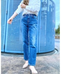Nudie Jeans（ヌーディージーンズ）の「Straight Sally Dark Stone ストレートサリー レギュラーストレート ジーンズ(レングス28)（デニムパンツ）」