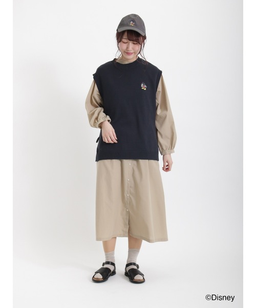 Samansa Mos2（サマンサ モスモス）の「【Disney】ミッキー/刺繍入ニットベスト（ベスト・レディース・ブラック/イエロー/キナリ・ﾌﾘ-）」の19枚目の写真