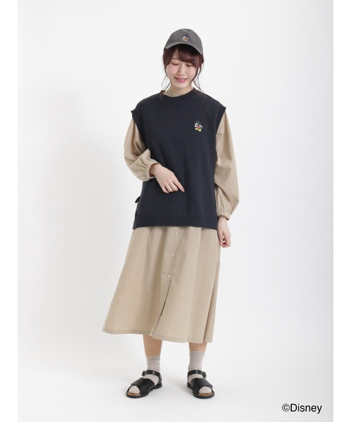 Samansa Mos2（サマンサ モスモス）の「【Disney】ミッキー/刺繍入ニットベスト（ベスト・レディース・ブラック/イエロー/キナリ・ﾌﾘ-）」の15枚目の写真