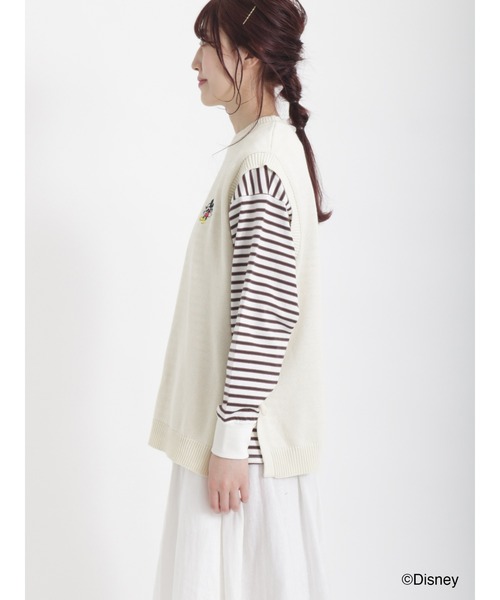Samansa Mos2（サマンサ モスモス）の「【Disney】ミッキー/刺繍入ニットベスト（ベスト・レディース・ブラック/イエロー/キナリ・ﾌﾘ-）」の14枚目の写真