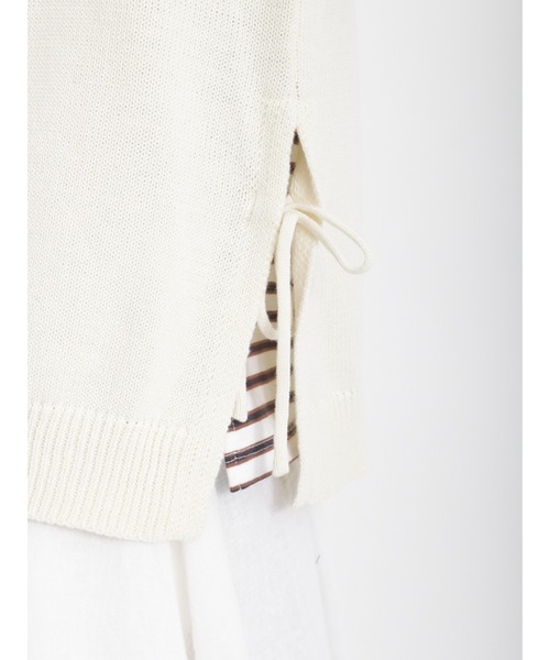 Samansa Mos2（サマンサ モスモス）の「【Disney】ミッキー/刺繍入ニットベスト（ベスト・レディース・ブラック/イエロー/キナリ・ﾌﾘ-）」の6枚目の写真