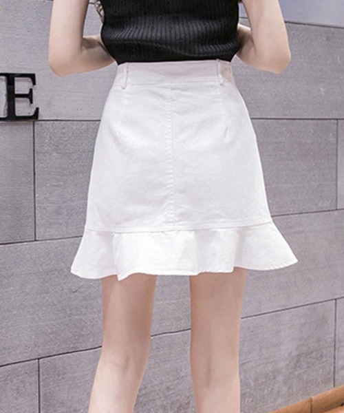 SPIGA（スピーガ）の「裾ﾌﾘﾙﾐﾆｽｶｰﾄ（スカート・レディース・ホワイト/ブラック・MEDIUM/SMALL）」の10枚目の写真