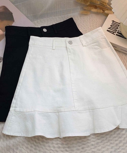 SPIGA（スピーガ）の「裾ﾌﾘﾙﾐﾆｽｶｰﾄ（スカート・レディース・ホワイト/ブラック・MEDIUM/SMALL）」の11枚目の写真