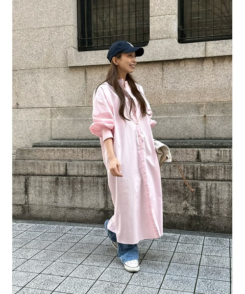 ulu(ウル)の「Volume sleeve band collar long dress(ワンピース・レディース・ピンク/ブルー・FREE)」の10枚目の写真