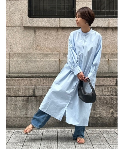 ulu(ウル)の「Volume sleeve band collar long dress(ワンピース・レディース・ピンク/ブルー・FREE)」の11枚目の写真