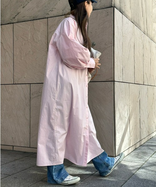 ulu(ウル)の「Volume sleeve band collar long dress(ワンピース・レディース・ピンク/ブルー・FREE)」の14枚目の写真