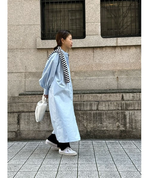 ulu(ウル)の「Volume sleeve band collar long dress(ワンピース・レディース・ピンク/ブルー・FREE)」の15枚目の写真