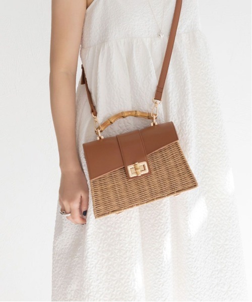 RANDA（ランダ）の「2WAYバスケットバッグ（かごバッグ・レディース・アイボリー/キャメル/カーキ・FREE）」の15枚目の写真