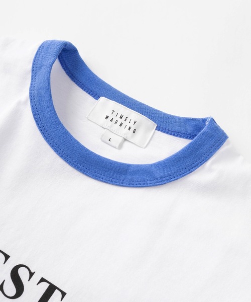 TIMELY WARNING（タイムリーワーニング）の「レトロタッチ ユニークフォトプリント リンガーデザイン半袖Tシャツ/オーバーサイズ/BREAD/ENERGY/ANCESTOR/【Selfie Freak】（Tシャツ/カットソー・レディース・ホワイト×ブルー/ホワイト×レッド/ホワイト×ブラック・M/L/XL）」の11枚目の写真