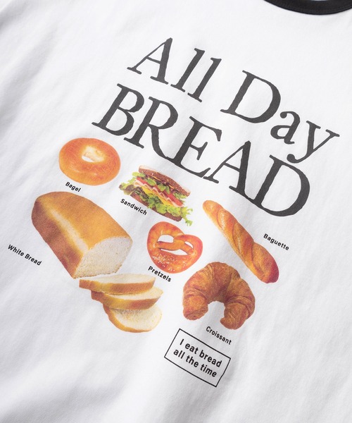 TIMELY WARNING（タイムリーワーニング）の「レトロタッチ ユニークフォトプリント リンガーデザイン半袖Tシャツ/オーバーサイズ/BREAD/ENERGY/ANCESTOR/【Selfie Freak】（Tシャツ/カットソー・レディース・ホワイト×ブルー/ホワイト×レッド/ホワイト×ブラック・M/L/XL）」の8枚目の写真