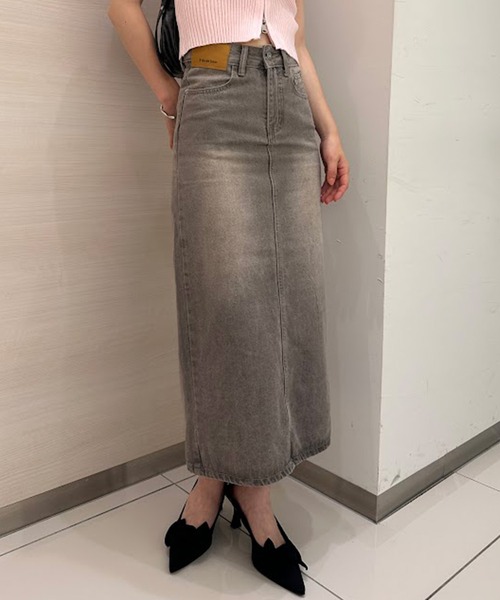 solleim（ソルレム）の「[3サイズ展開][全骨格美脚見え]すっきりハイウエストデニムロングタイトスカート（デニムスカート・レディース・ブルー/ブラック/ブラック系その他/ブルー系その他・S/M/L）」の16枚目の写真