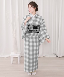 着物 グレー系 二尺袖着物 単品「ブーケ グレー」お仕立て上がり レディース 洗える