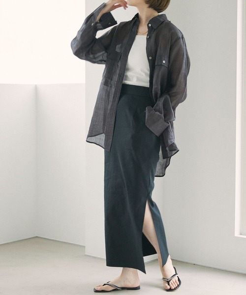 BABYLONE リネンレーヨンストレッチスカート ブラック 36 BABYLONE｜リネンレーヨンストレッチスカート | Rakuten Fashion