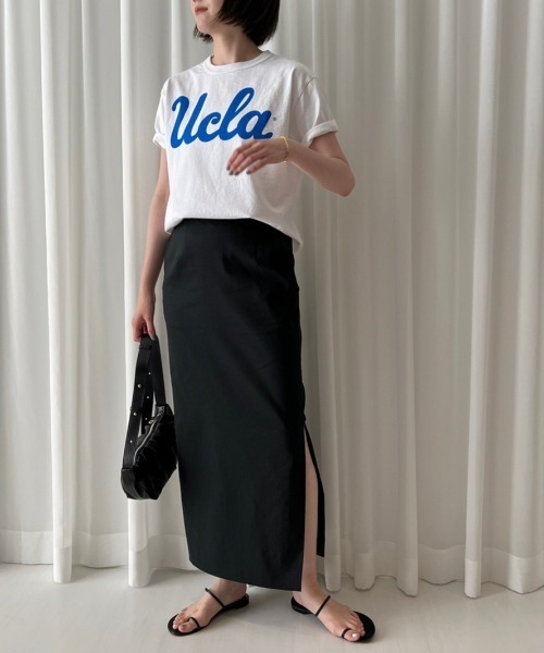 BABYLONE リネンレーヨンストレッチスカート ブラック 36 BABYLONE