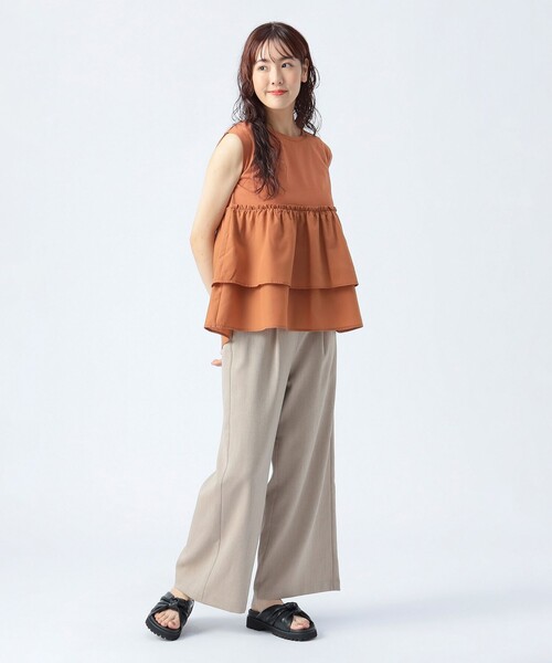 BEAMS HEART(ビームスハート)の「コンビティアード プルオーバー(Tシャツ/カットソー・レディース・ブラック/オフホワイト/ブラウン/ダークブラウン/オレンジ・FREE)」の10枚目の写真