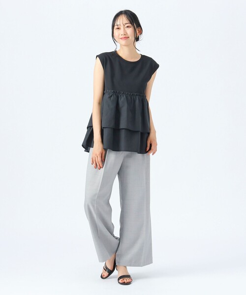 BEAMS HEART(ビームスハート)の「コンビティアード プルオーバー(Tシャツ/カットソー・レディース・ブラック/オフホワイト/ブラウン/ダークブラウン/オレンジ・FREE)」の15枚目の写真