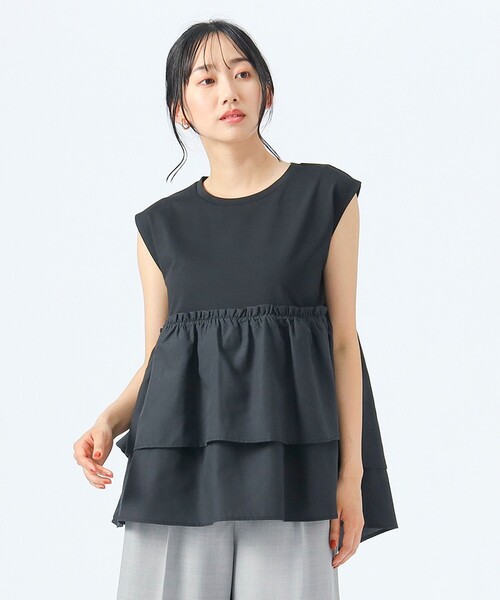 BEAMS HEART(ビームスハート)の「コンビティアード プルオーバー(Tシャツ/カットソー・レディース・ブラック/オフホワイト/ブラウン/ダークブラウン/オレンジ・FREE)」の17枚目の写真