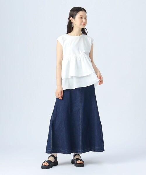 BEAMS HEART(ビームスハート)の「コンビティアード プルオーバー(Tシャツ/カットソー・レディース・ブラック/オフホワイト/ブラウン/ダークブラウン/オレンジ・FREE)」の18枚目の写真