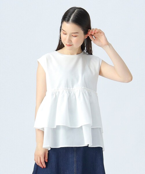 BEAMS HEART(ビームスハート)の「コンビティアード プルオーバー(Tシャツ/カットソー・レディース・ブラック/オフホワイト/ブラウン/ダークブラウン/オレンジ・FREE)」の20枚目の写真
