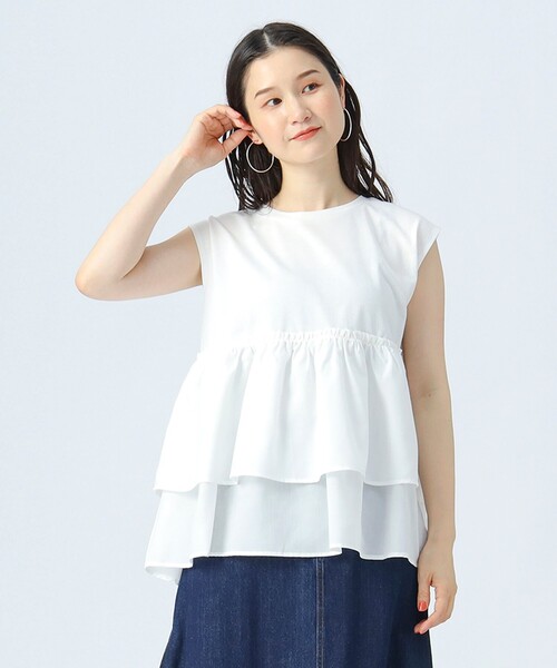 BEAMS HEART(ビームスハート)の「コンビティアード プルオーバー(Tシャツ/カットソー・レディース・ブラック/オフホワイト/ブラウン/ダークブラウン/オレンジ・FREE)」の21枚目の写真