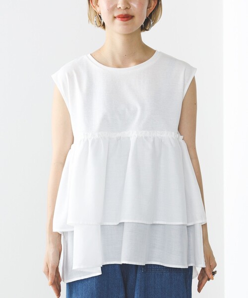 BEAMS HEART(ビームスハート)の「コンビティアード プルオーバー(Tシャツ/カットソー・レディース・ブラック/オフホワイト/ブラウン/ダークブラウン/オレンジ・FREE)」の22枚目の写真