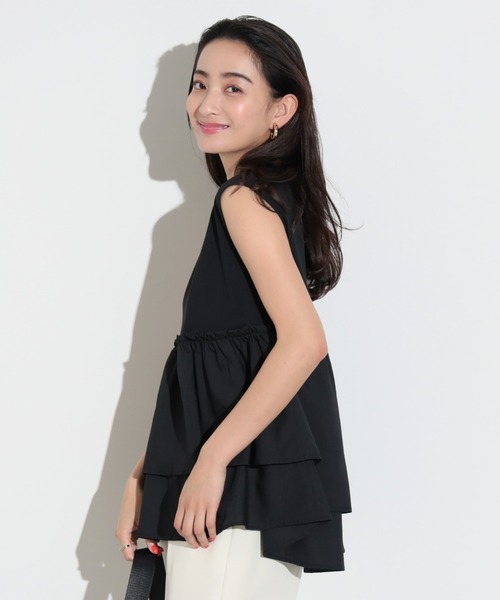 BEAMS HEART(ビームスハート)の「コンビティアード プルオーバー(Tシャツ/カットソー・レディース・ブラック/オフホワイト/ブラウン/ダークブラウン/オレンジ・FREE)」の8枚目の写真